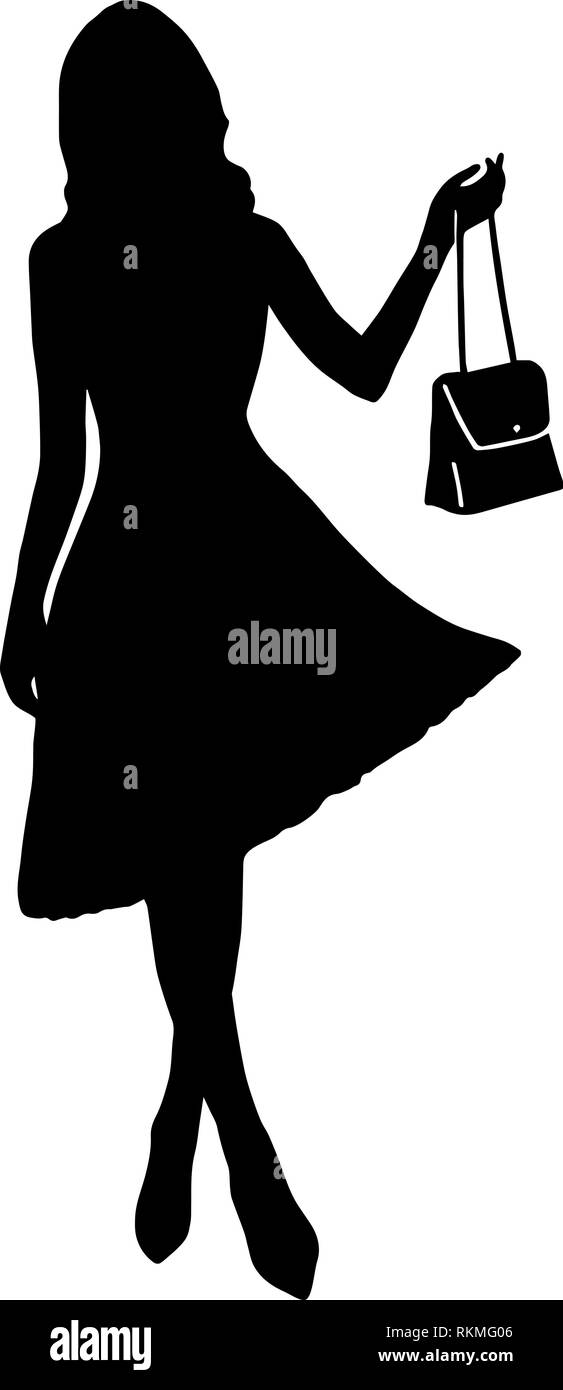 Black Icon Shopping Woman Silhouette Stockfotos Und Bilder Kaufen Alamy