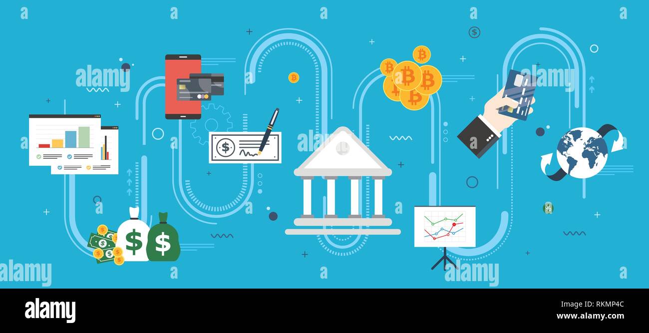 Bank Und Finanzwesen Wirtschaft Investitionen Und Zahlung Online - 
