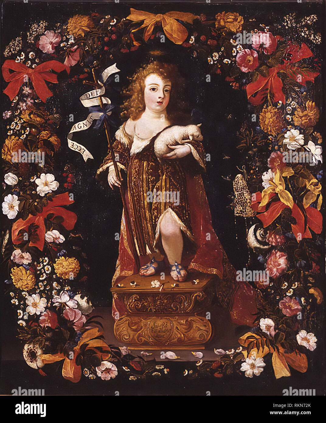 Johannes des Täufers Gemälde von Josefa de Óbidos. Zwischen 1670 und 1675. Private Sammlung. Stockfoto