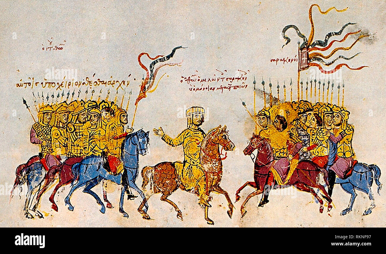 Thomas die Slawischen verhandelt mit den Arabern während seiner Revolte gegen Michael II die Amorian Stockfoto