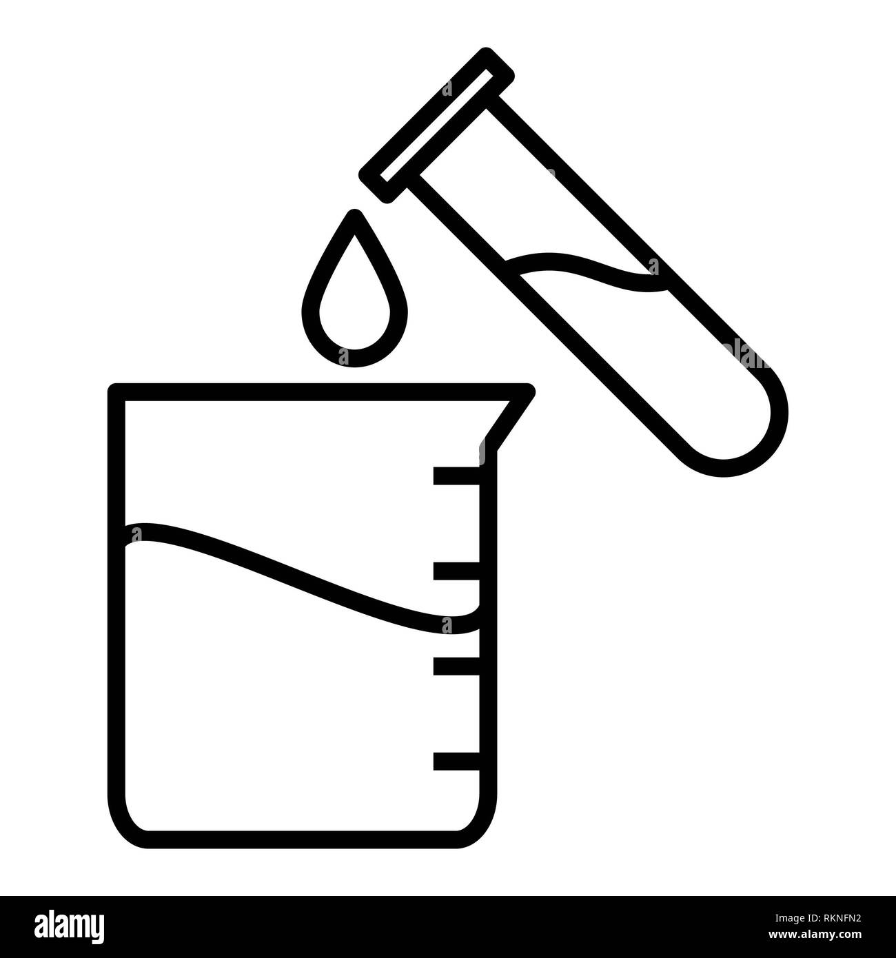 Reagenzglas Symbol, Vector Illustration, Gesundheitswesen Übersicht Stockfoto