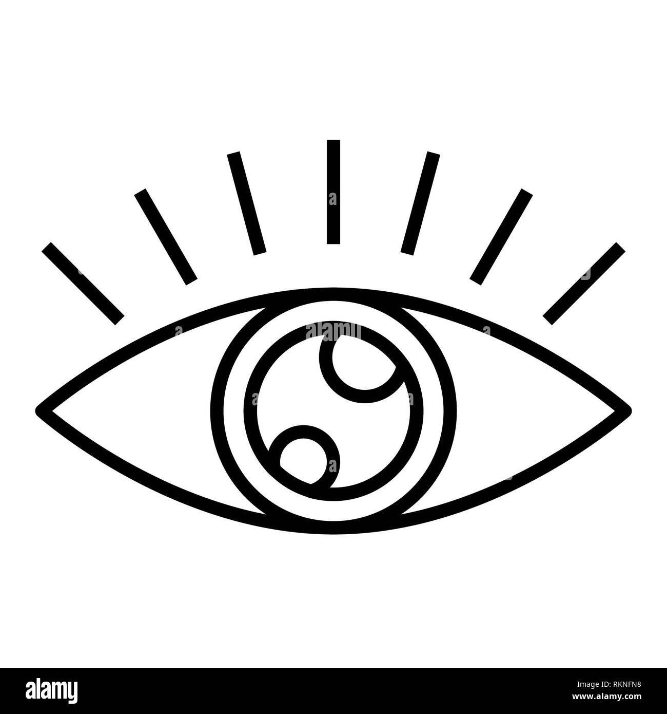 Symbol "Rote-Augen", Vector Illustration, Gesundheitswesen Übersicht Stockfoto