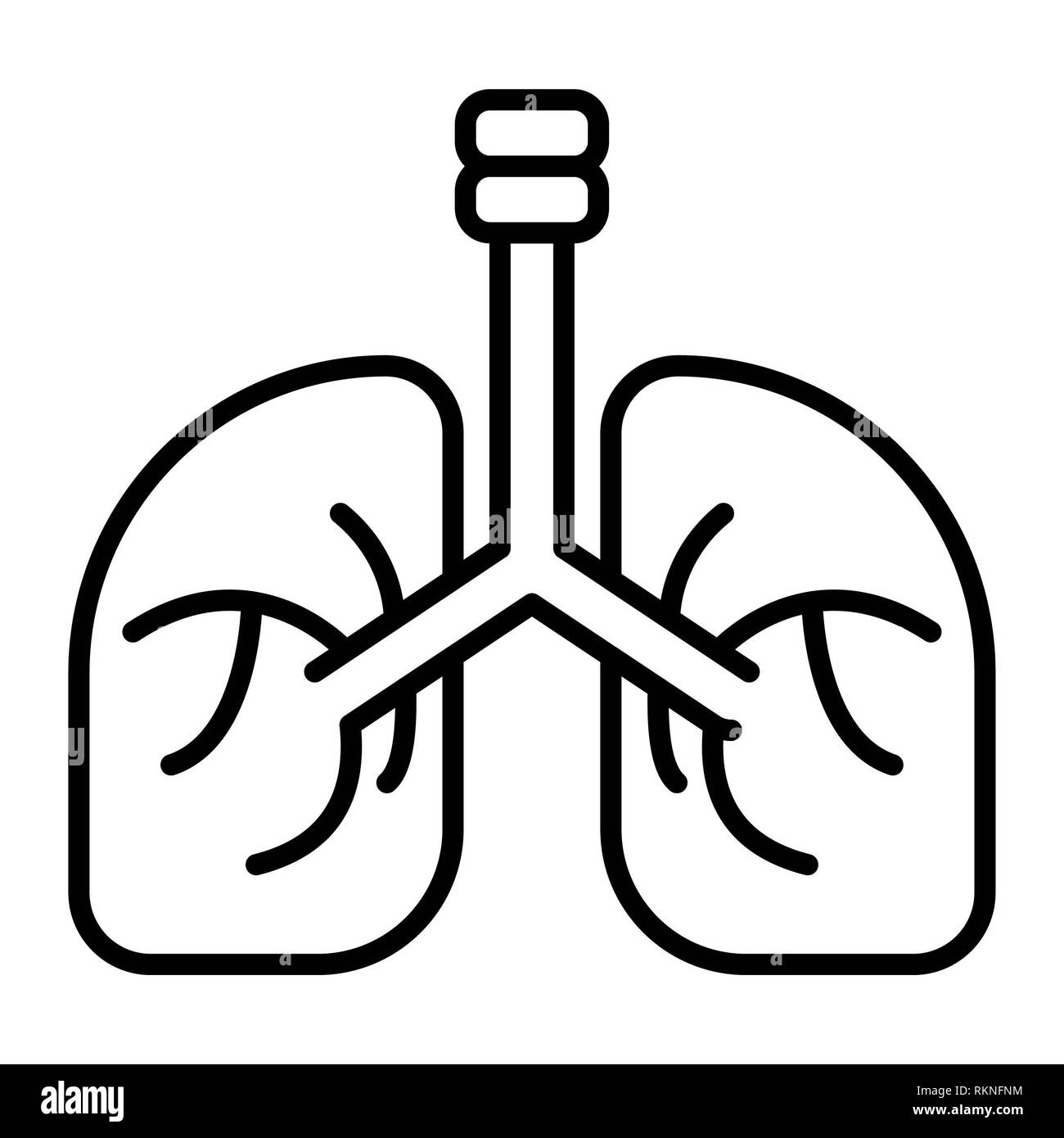 Beatmungssymbol, Vector Illustration, Gesundheitswesen Übersicht Stockfoto