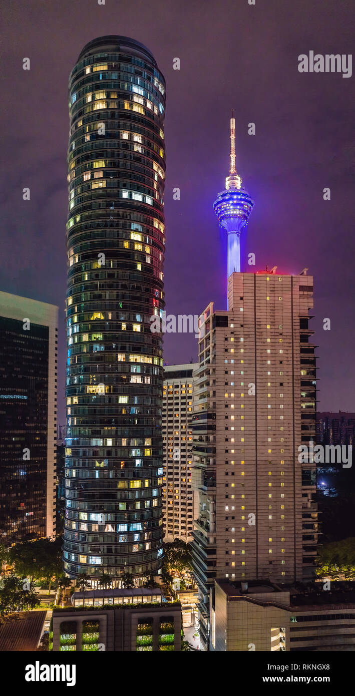 Wolkenkratzer in Kuala Lumpur, Malaysia Stadtzentrum skyline Stockfoto