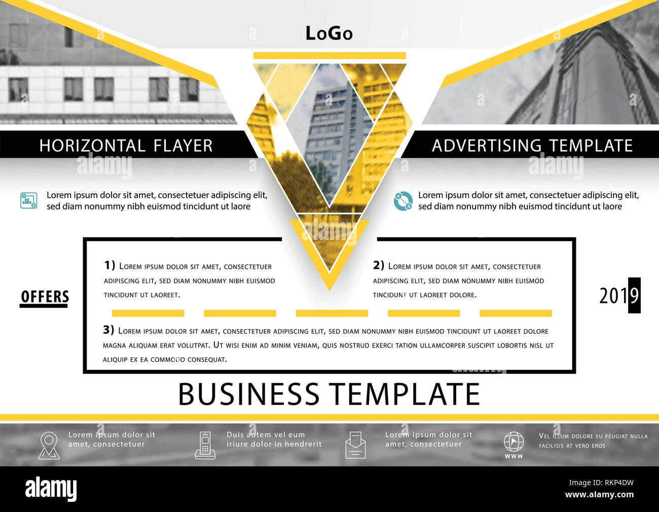 Gelbe Business Template. Flayer oder Werbung abstrakt Hintergrund für Lieferung, Energie Stock Vektor