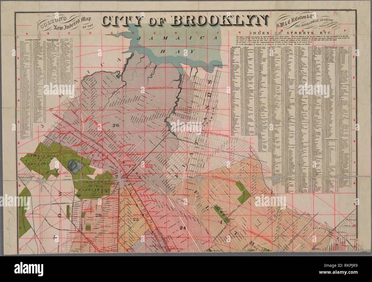 Colton karte von new york city in brooklyn Fotos und Bildmaterial in