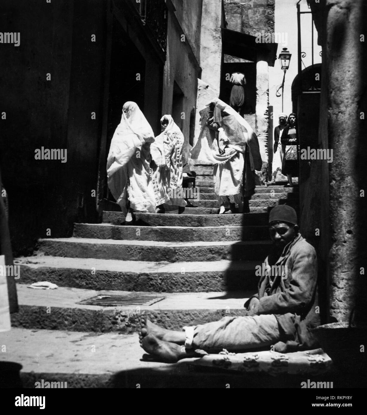 Indigene Nachbarschaft, algeri, Algerien, Afrika 1920 1930 Stockfoto