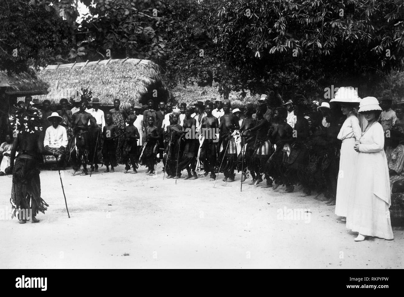 Afrika, Kongo belgischen Tanz willkommen, 1910 Stockfoto