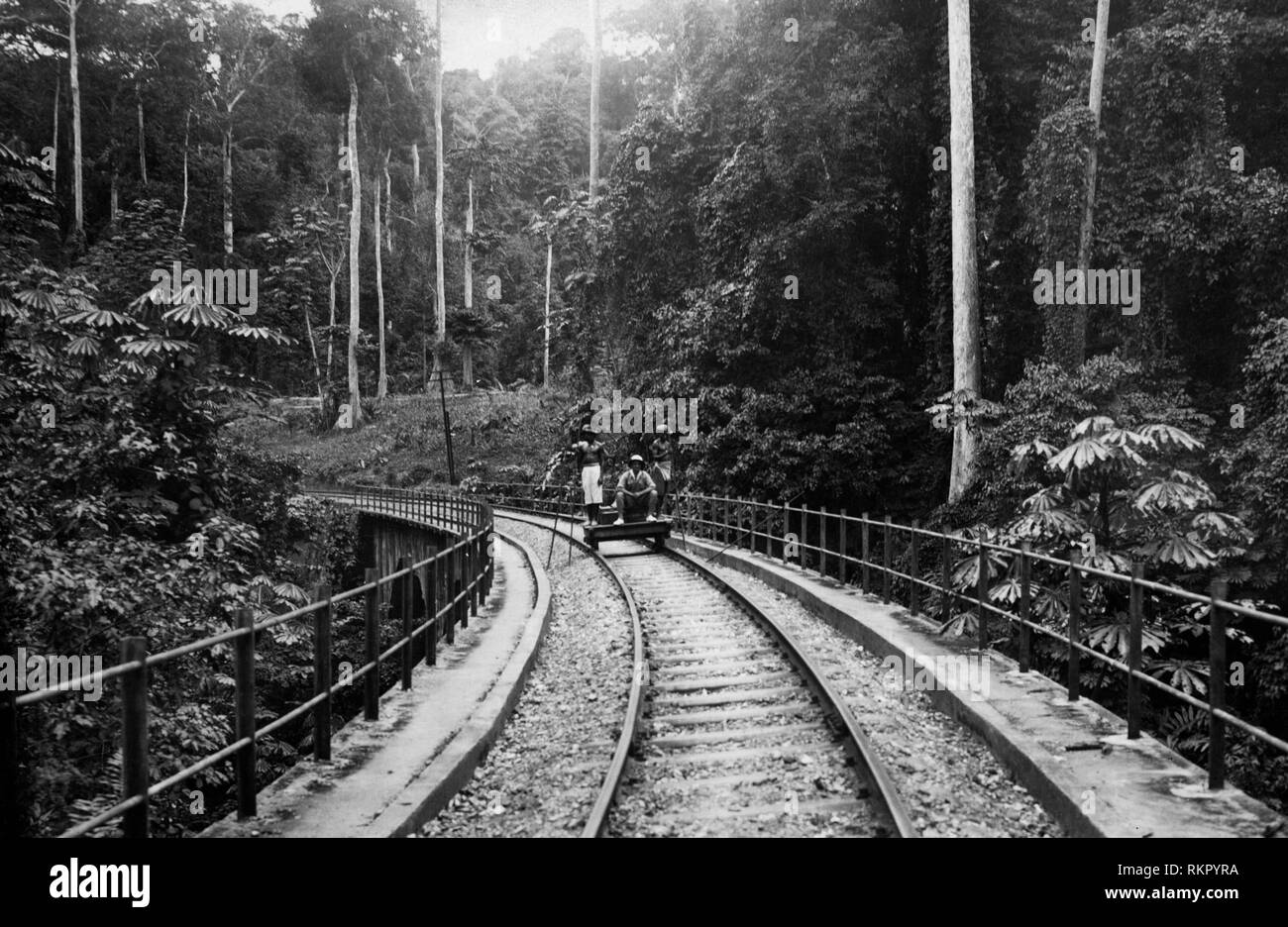 Afrika, Kongo Belgisch Kongo entlang der Bahnstrecke - Ozean durch den Regenwald, 1935 Stockfoto