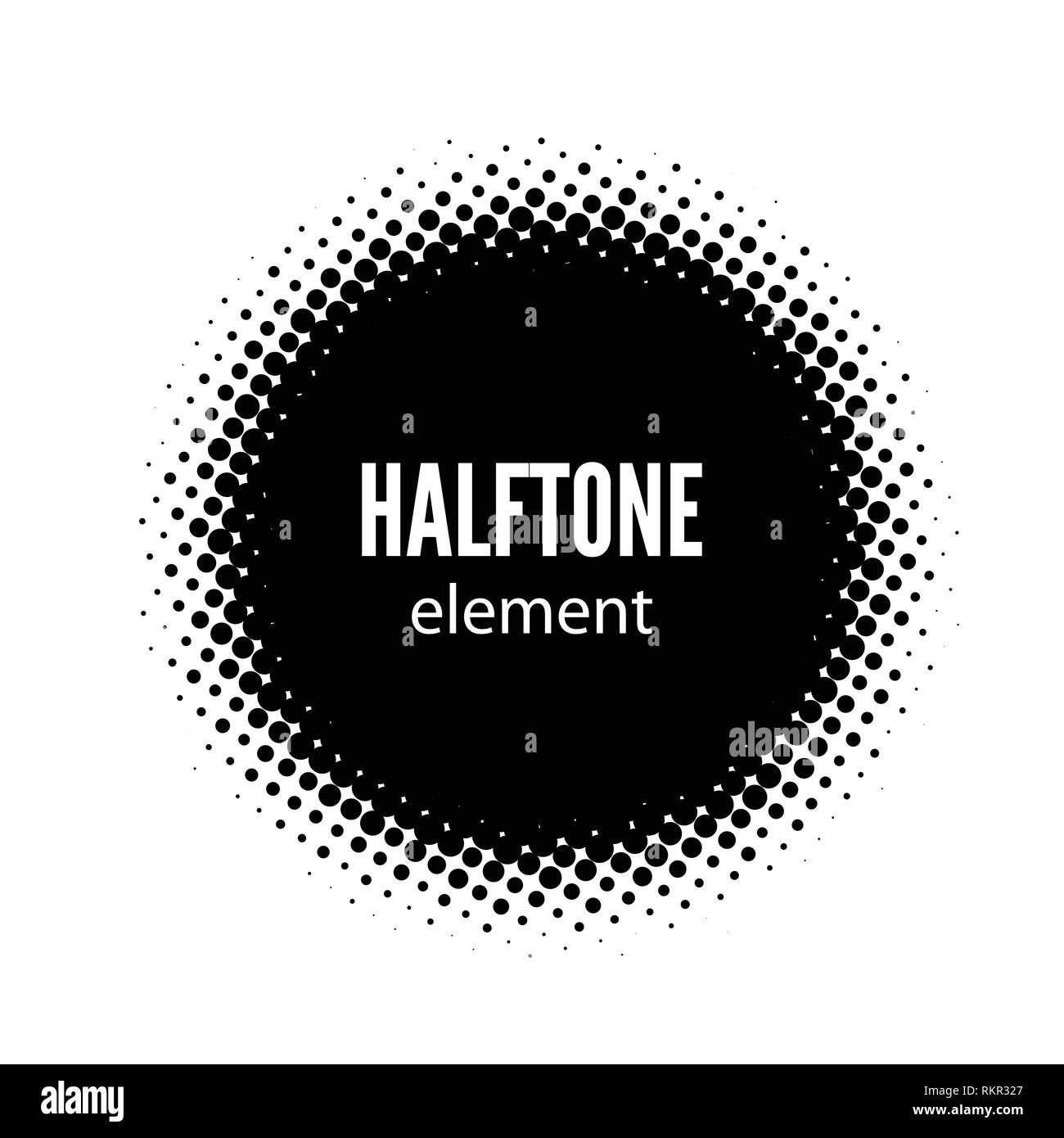 Abstrakte Raster vektor design Element. Schwarze Punkte frame Stock Vektor