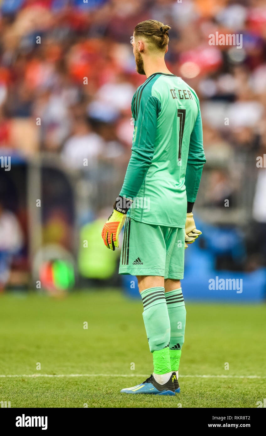 Moskau, Russland - Juli 1, 2018. Spanien Fußball-Nationalmannschaft Torwart David De Gea während der Fußball-WM 2018, die von 16 Spanien vs Russland. Stockfoto