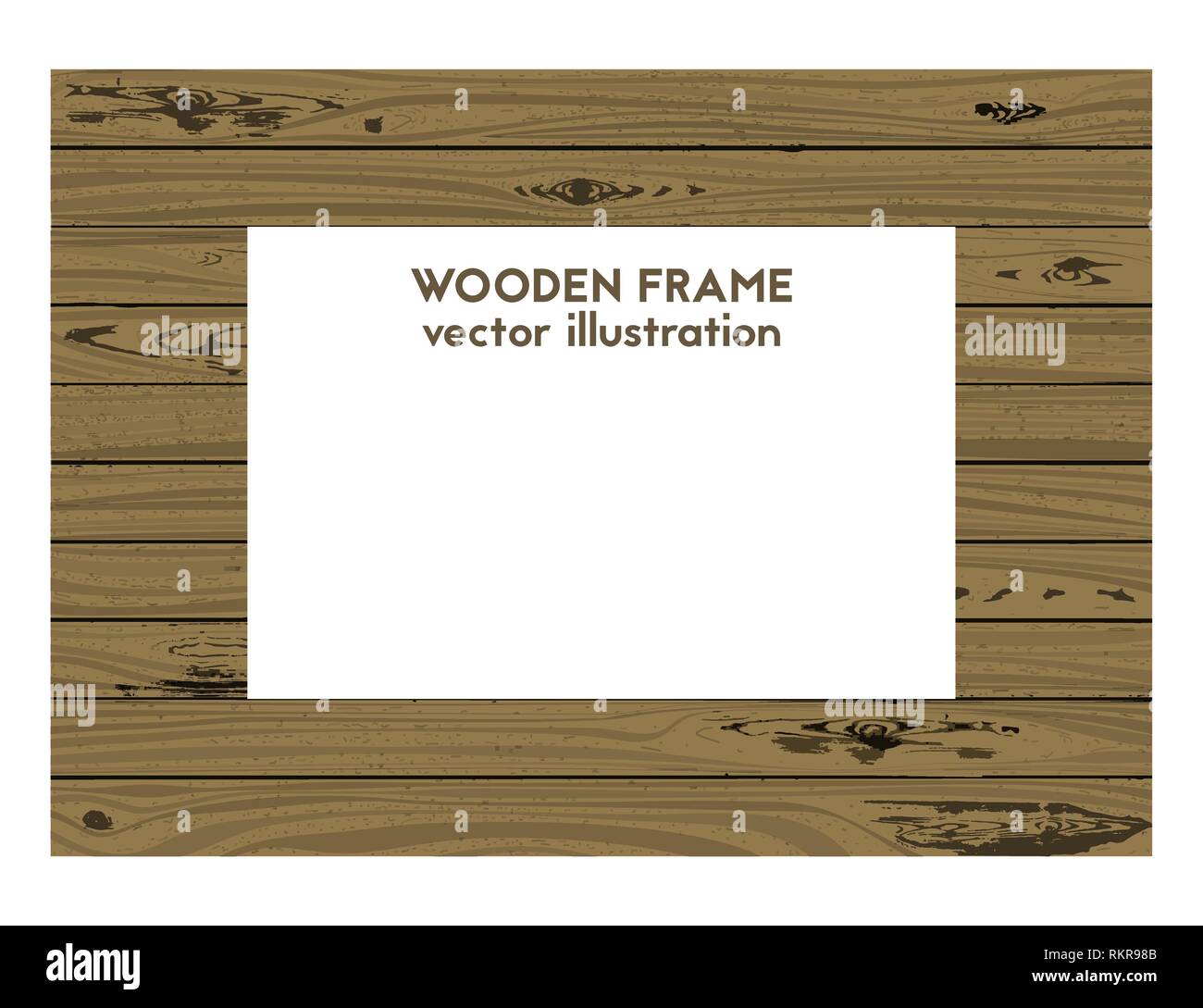 Platz alten Rahmen. Vector Illustration. Holz Textur Stock Vektor