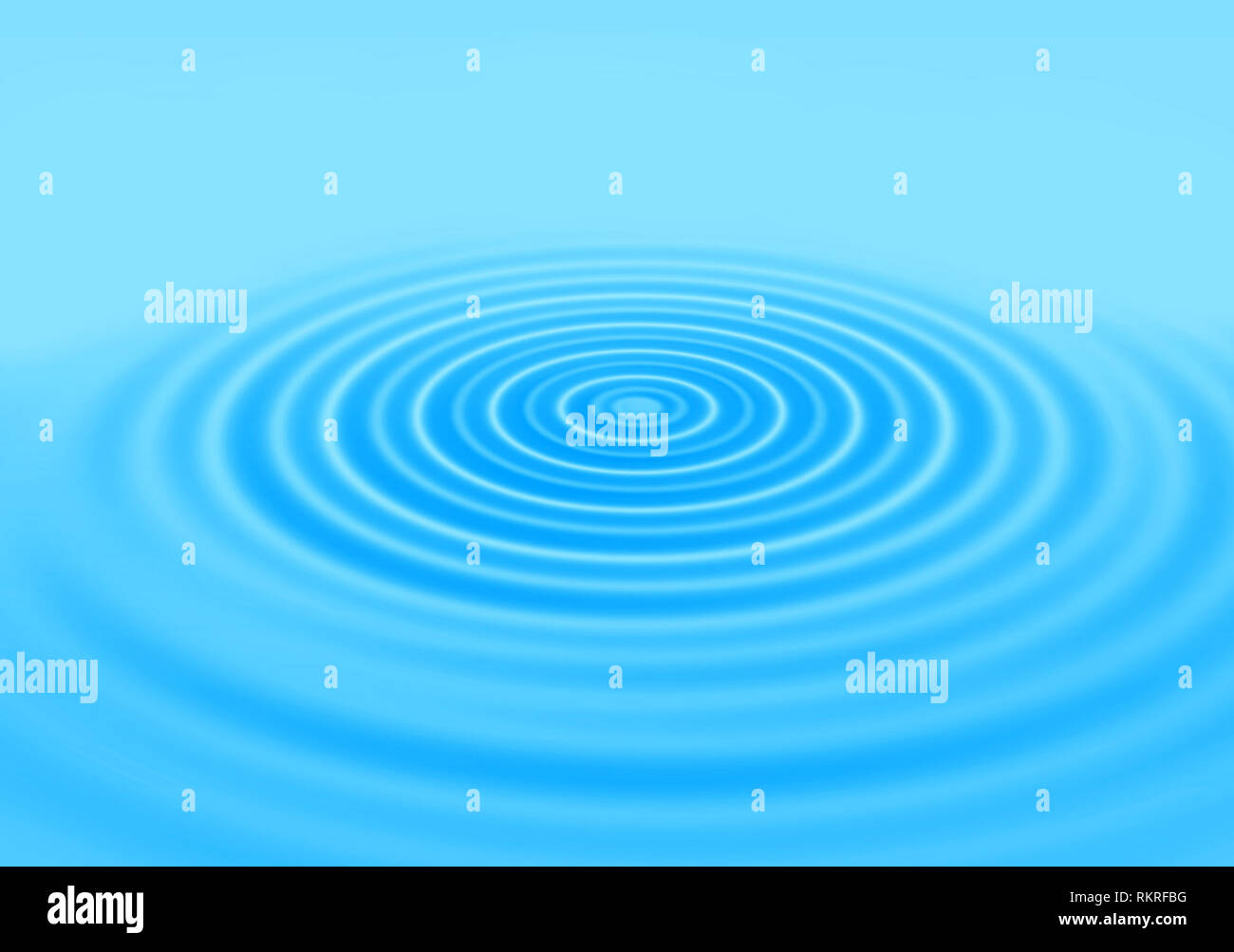 Blauen Gradienten abstrakt Hintergrund mit Ringen auf einer Wasseroberfläche Stockfoto