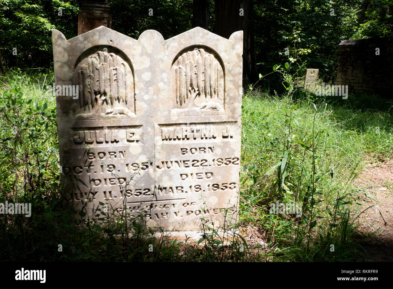 Rocky Federn, eine Geisterstadt (in den 1930er Jahren abgebrochenen s) und historischen Ort in Claiborne County, Mississippi, USA auf den Natchez Trace Parkway entfernt. Gra Stockfoto