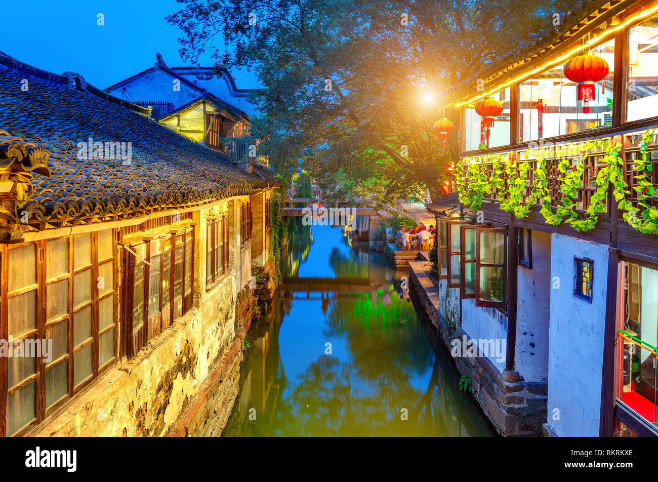 Nantong, China ist eine berühmte Wasser in der Stadt Suzhou. Es gibt viele alte Städte im Süden des Yangtze. Stockfoto