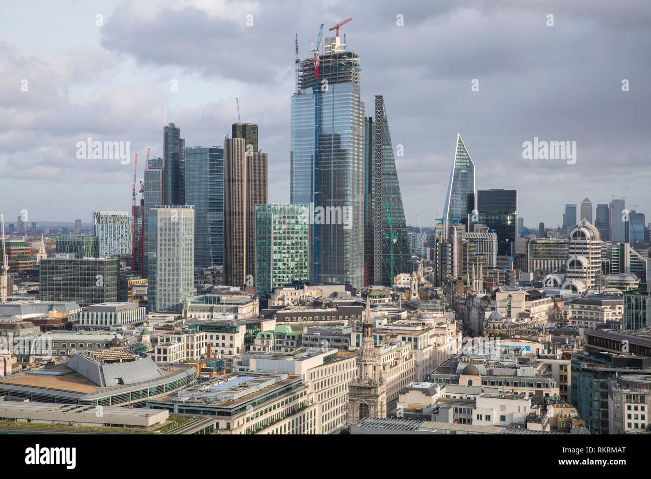 Ansicht der Stadt von London, als von der Golden Gallery von St. Paul's Cathedral. Stockfoto