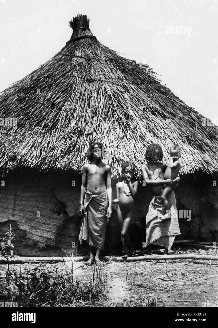 Afrika, Eritrea, Agordat, Cheren, Familie bilena, 1920 Stockfoto