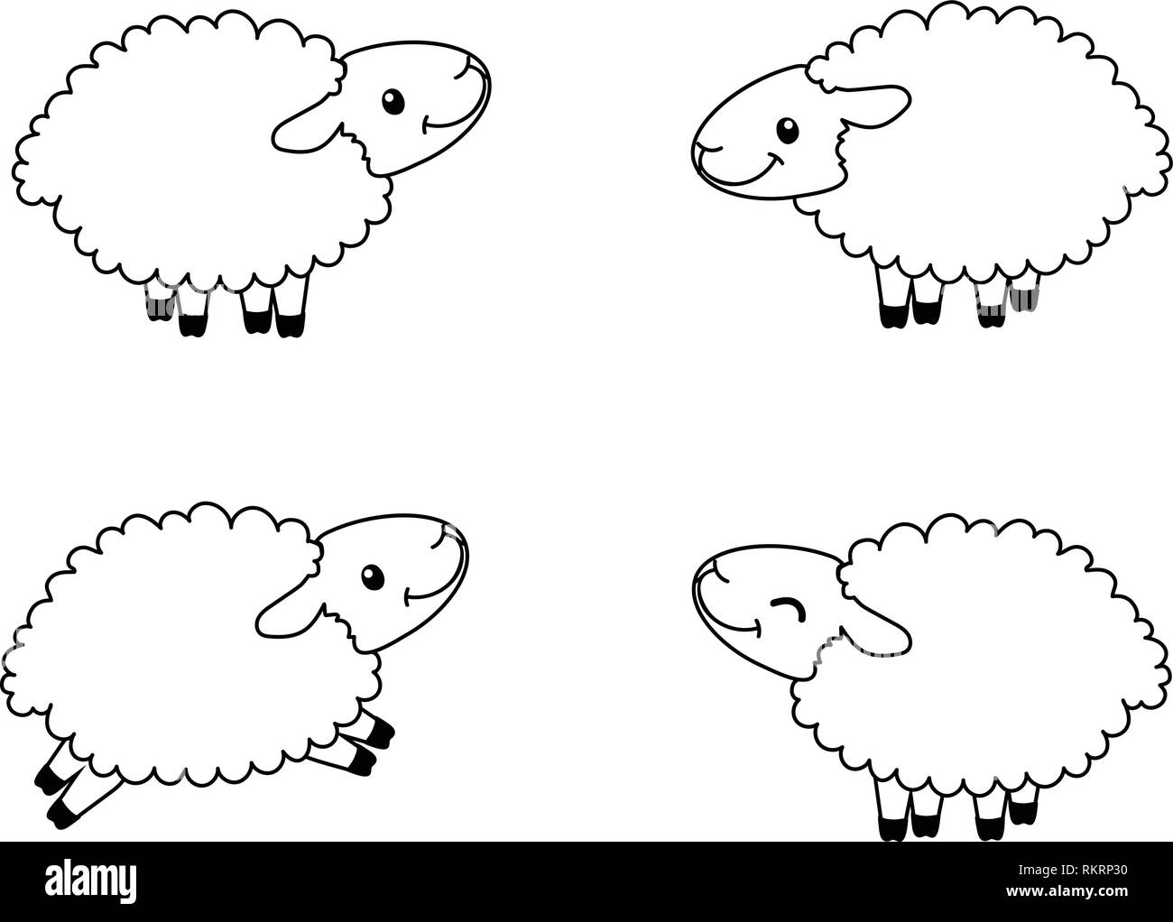 Vektor cartoon Animal clipart Happy niedliche Schafe Stock Vektor