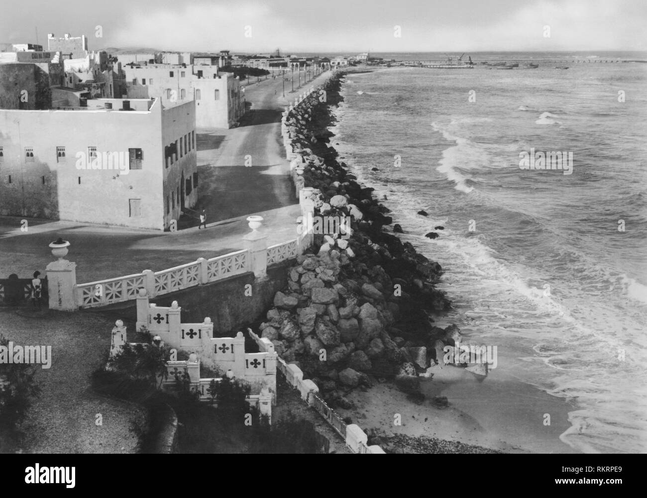 Promenade, Mogadischu, Somalia, Afrika 1920 1930 Stockfoto