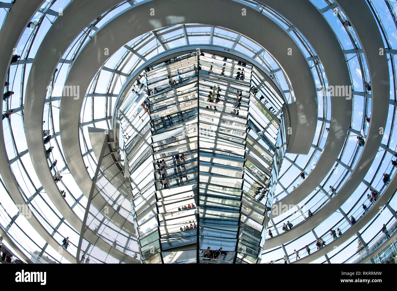 Innenansicht der Kuppel auf dem Reichstag von dem Architekten Sir Norman Foster Stockfoto