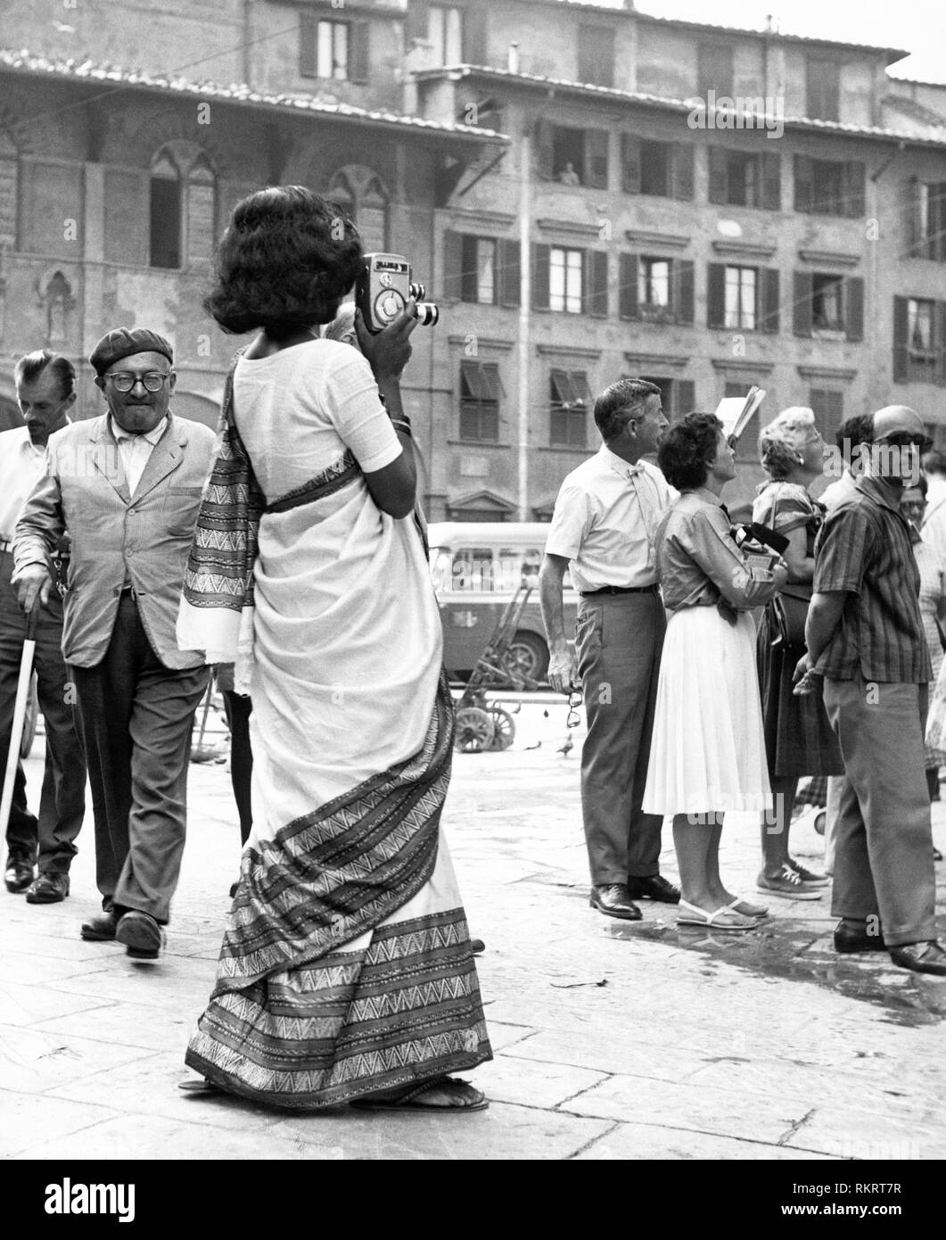 Touristen in Florenz, 1964 Stockfoto