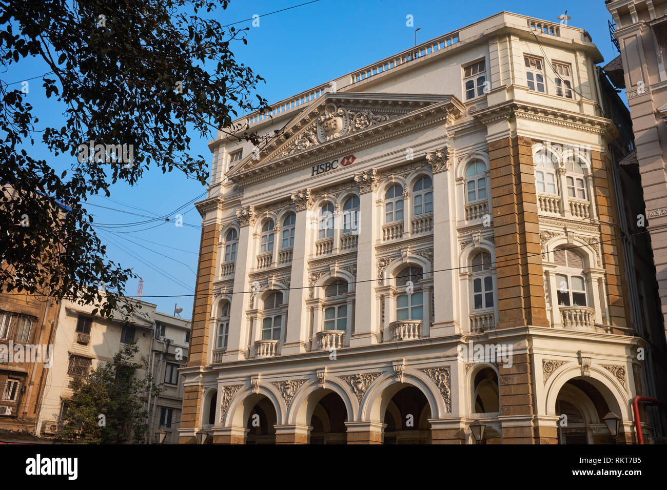 HSBC Bank Gebäude in Veer Nariman Road in der Nähe von Horniman Circle, Fort, Mumbai, Indien Stockfoto