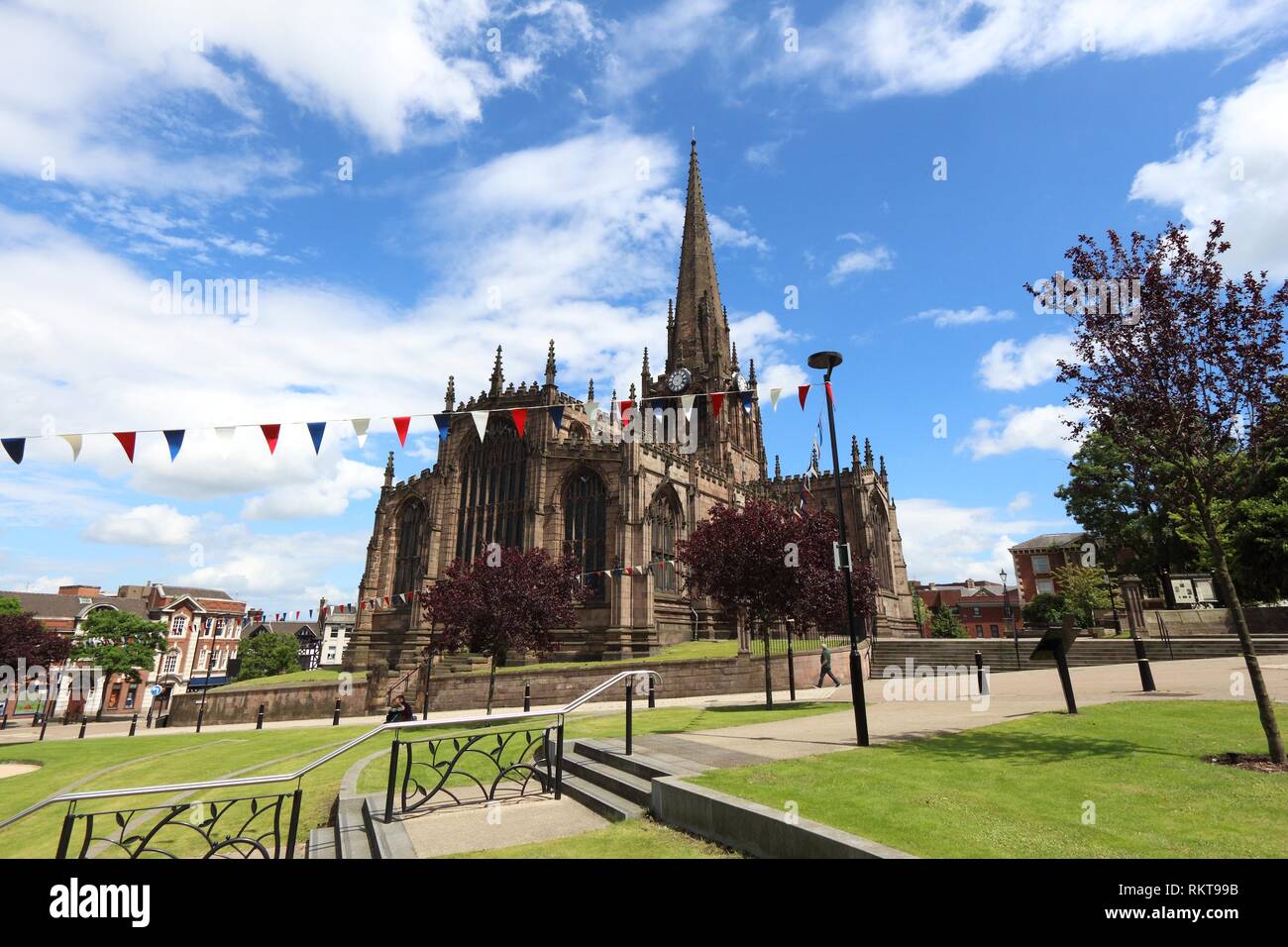 Rotherham, Großbritannien. Rotherham Münster (Allerheiligen Kirche), gotische Architektur. Stockfoto