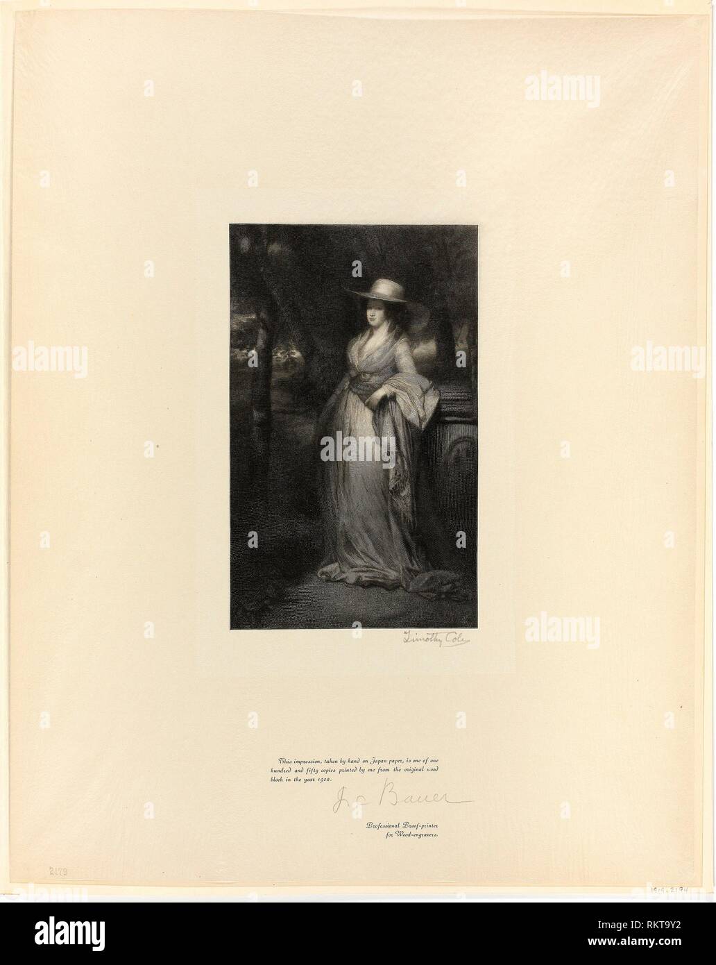 Bildnis einer Dame, von alten englischen Meister - 1899, Gedruckt 1902 - Timothy Cole (Amerikanische, geboren in England, 1852-1931) nach Sir Henry Raeburn Stockfoto