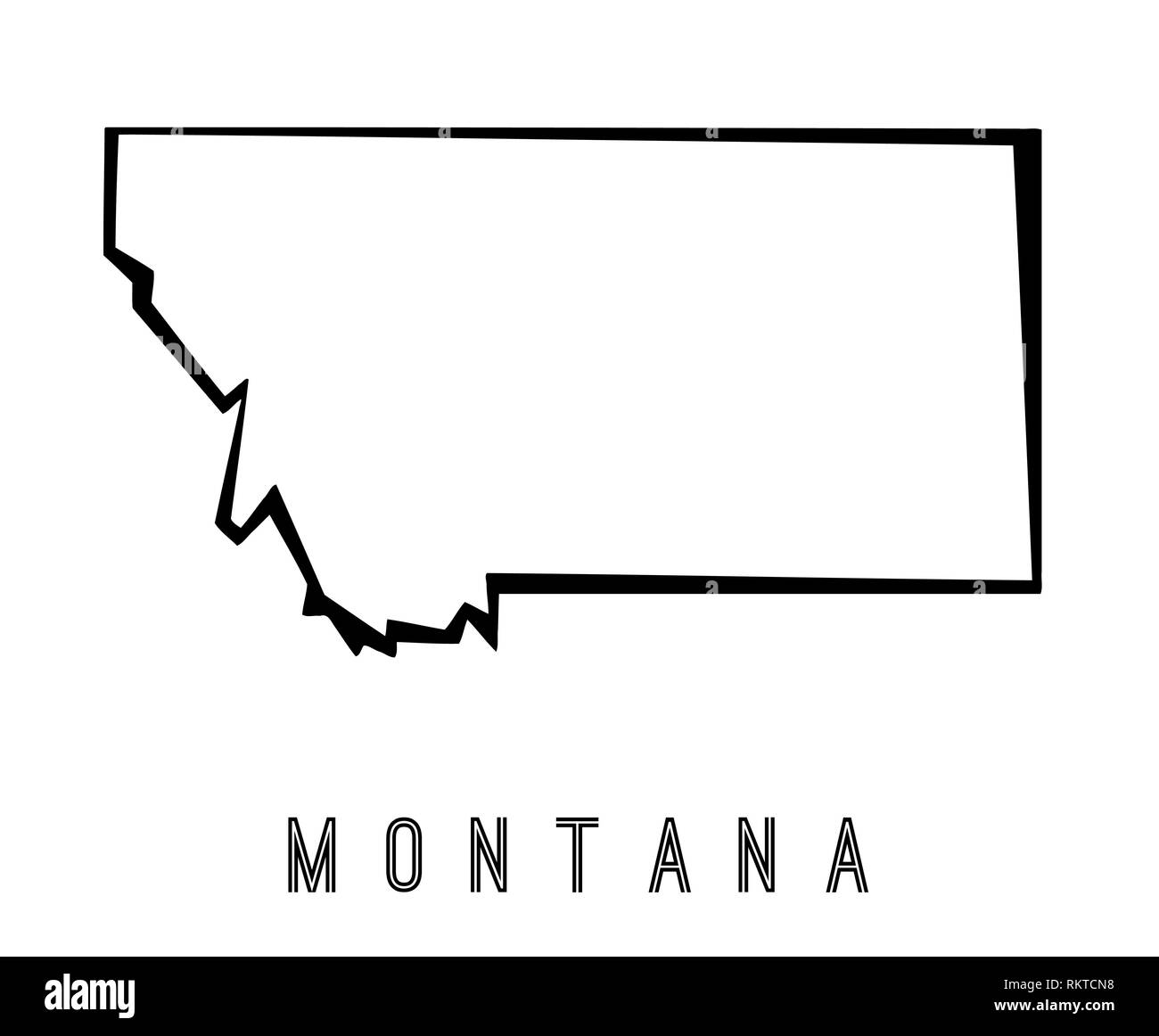 Montana Karte outline-US-Form scharfe polygonalen geometrischen Stil Vektor. Stock Vektor