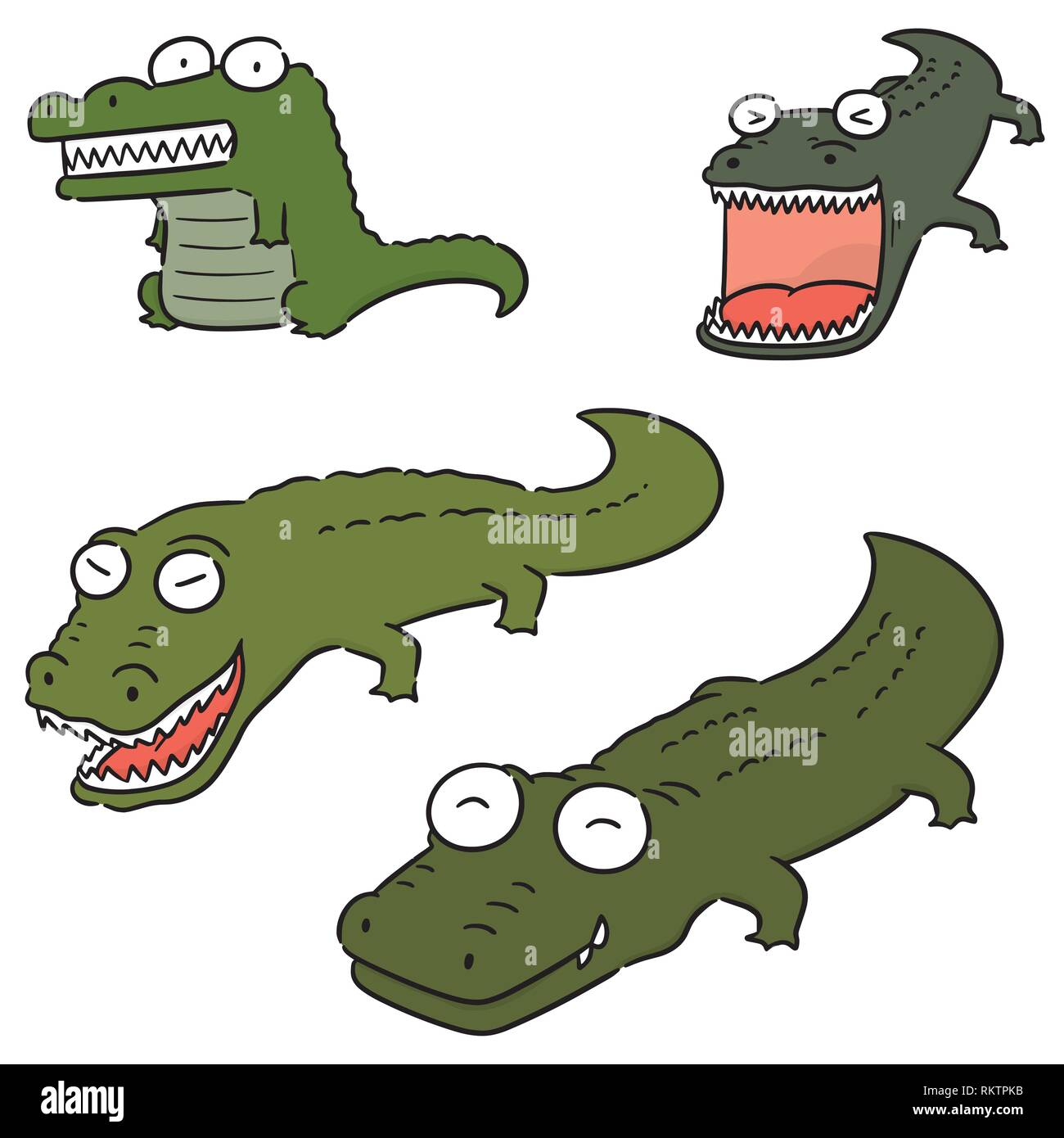 Vektor einrichten von Krokodil Stock Vektor