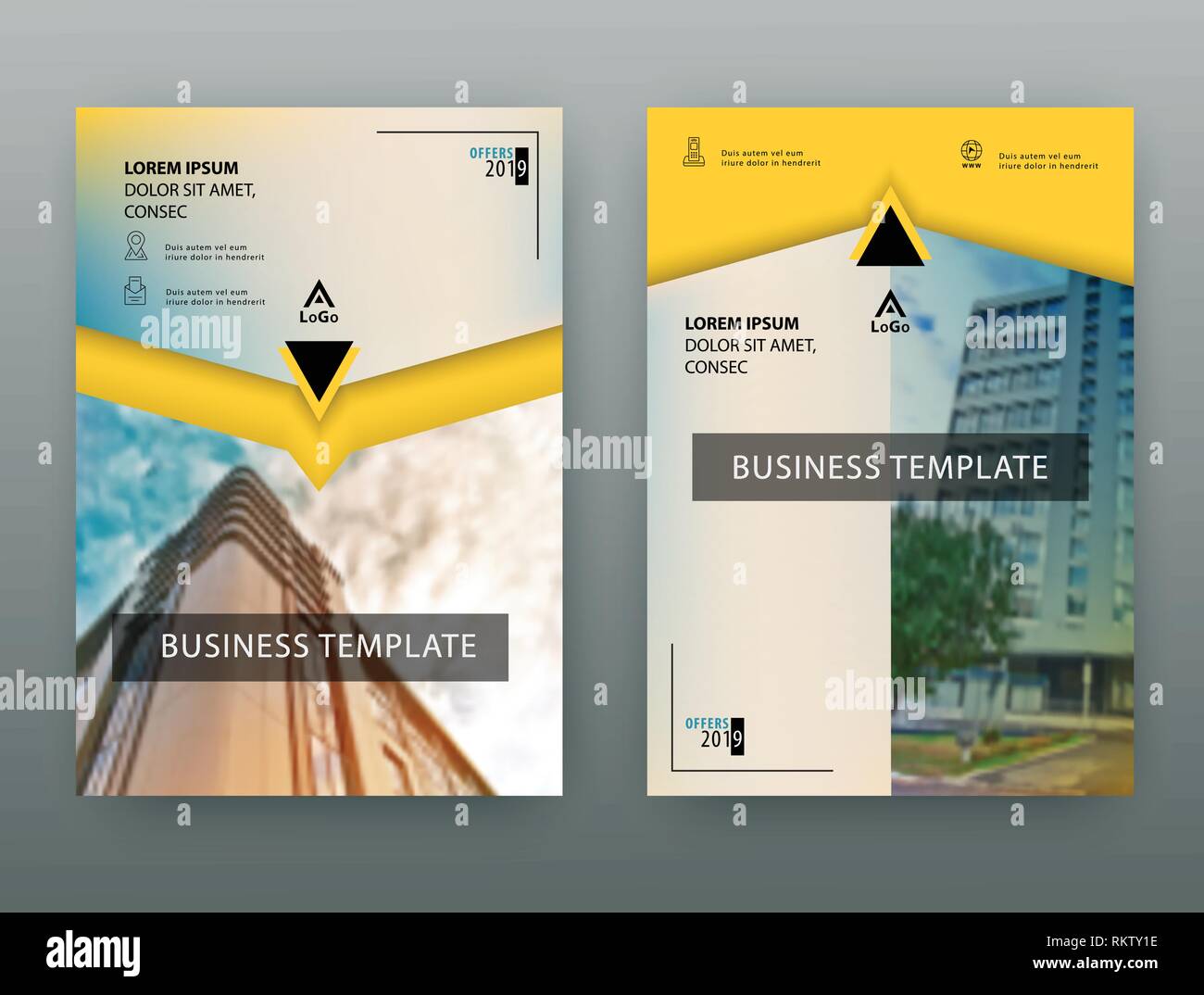 Gelbe Business Template. Flayer oder Werbung abstrakt Hintergrund für Lieferung, Energie Stock Vektor