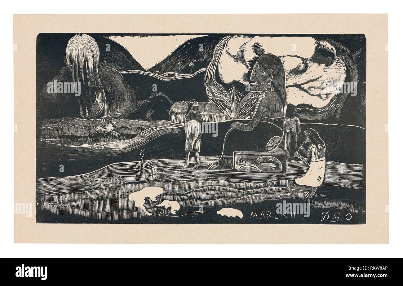 Maruru (Angebote der Dankbarkeit), von der Noa Noa Suite - 1893/94, 1941/42 - Paul Gauguin (Französisch, 1848-1903) gedruckt von Max Kahn (American, Stockfoto