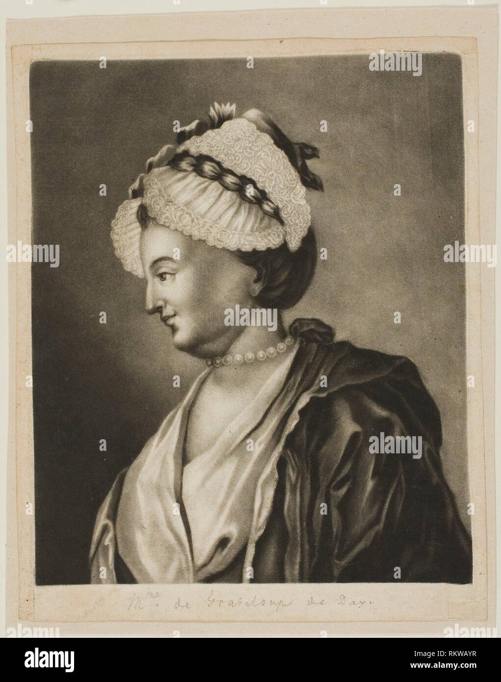 Mme.de Grateloup de Dax-Jean-Baptiste de Grateloup Französisch, 1735-1817 - Künstler: Jean-Baptiste de Grateloup, Herkunft: Frankreich, Datum: 1755-1817, Stockfoto