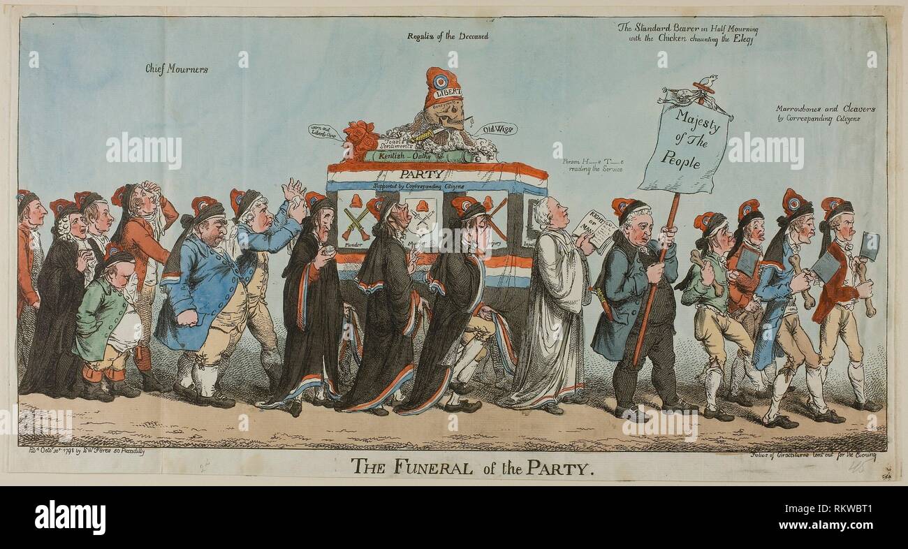 Die Beerdigung der Partei - Veröffentlicht am 30. Oktober 1798 - Charles WIlliams (Englisch, aktive 1797-1830) Veröffentlicht von S. W. Fores (Englisch, aktiv Stockfoto