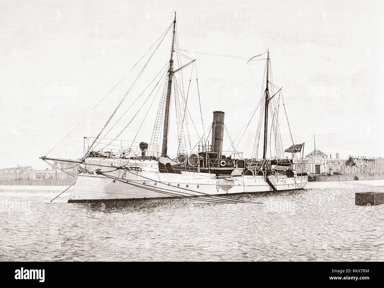 Das torpedoboot neue Spanien, (Nueva Espana), ein temeraire-Klasse Schiff der Linie, die zu der Spanischen Armada. Von La Espanola Ilustracion y Americana, veröffentlicht 1892. Stockfoto