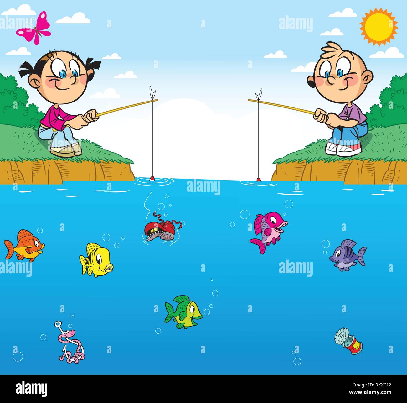 Fischer angel wasser kaufen Alamy