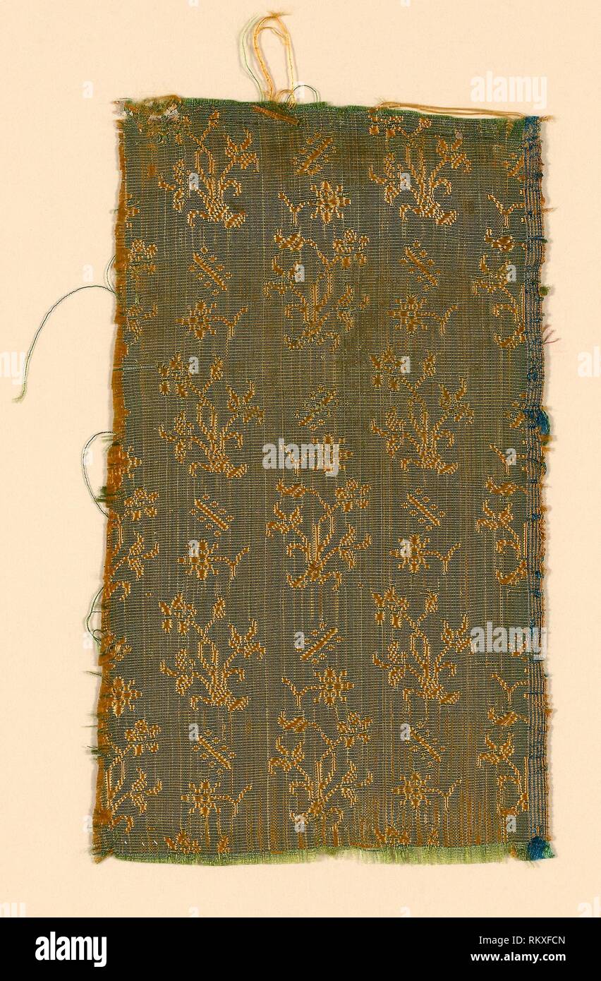 Fragment - Mitte des 17. Jahrhunderts - Italien - Herkunft: Italien, Datum: 1625-1675, Mittel: Seide, Abmessungen: 19,5 x 11,5 cm (7 3/4 x 4 5/8 in.) Stockfoto