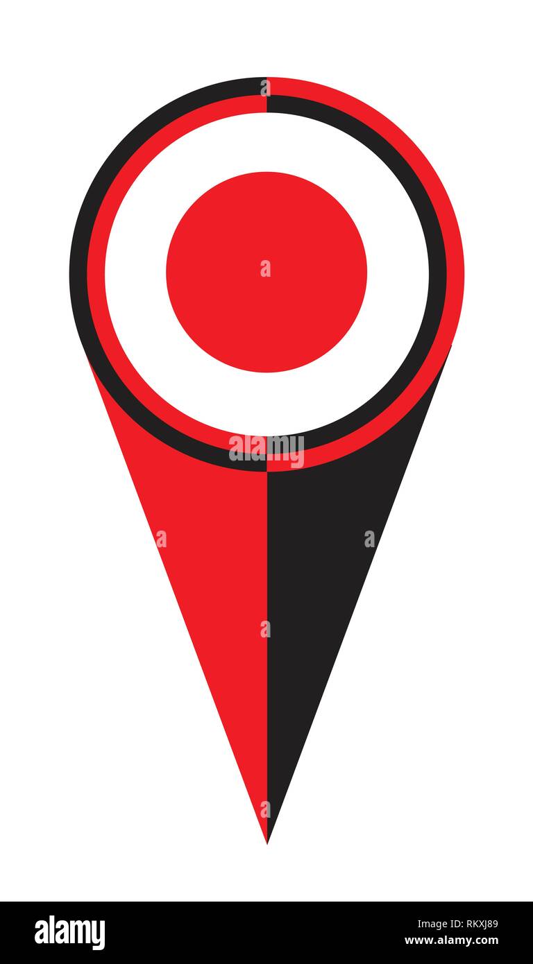 Japanische Kartenzeiger pin Symbol Lage Flagge Marker Stock Vektor