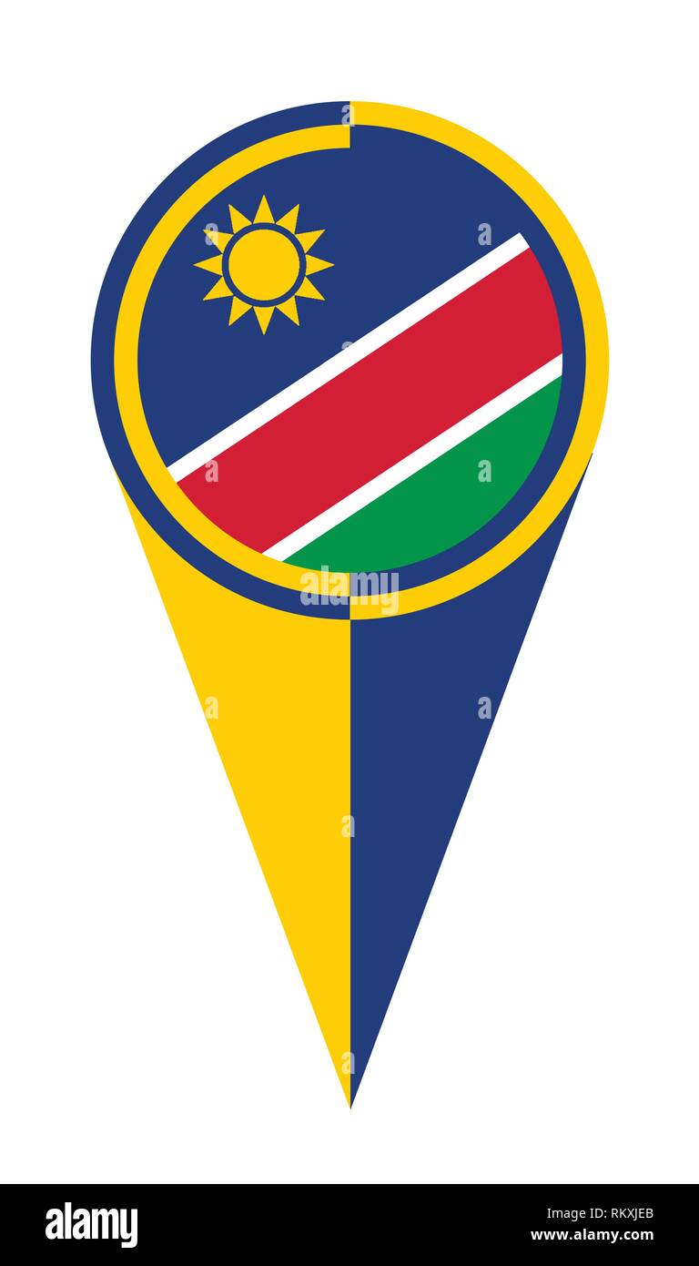Namibia Kartenzeiger pin Symbol Lage Flagge Marker Stock Vektor