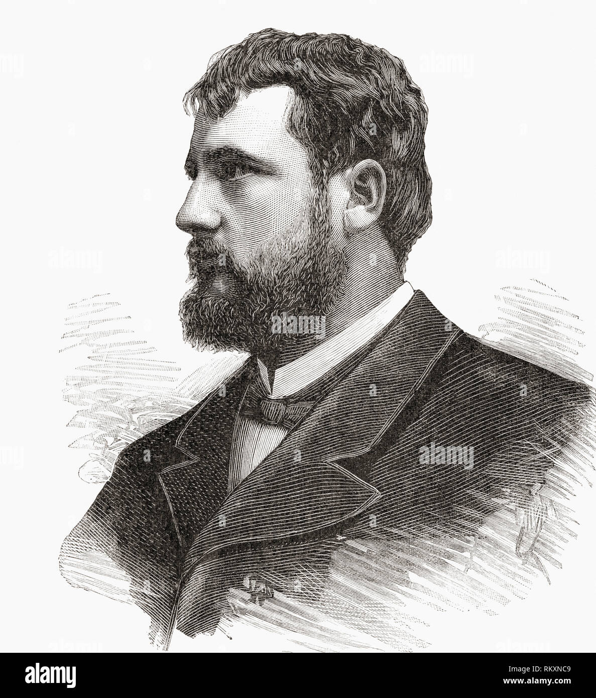 Francesco Navarrini, 1855 - 1923. Italienische bass Oper Sänger. Von La Ilustracion Artistica, veröffentlicht 1887. Stockfoto