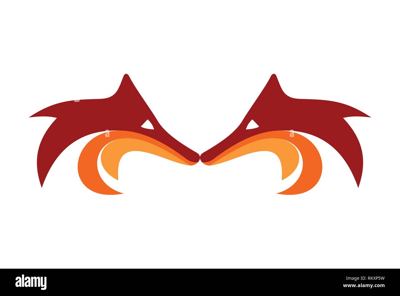 wolf Kopf abstrakt Buchstabe m Logo-Symbol Stock Vektor