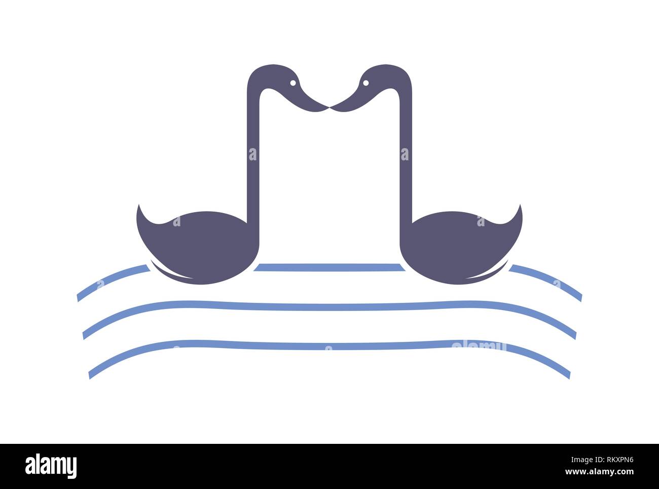 swan abstraktes Buchstabe m Logo Symbol Stock Vektor