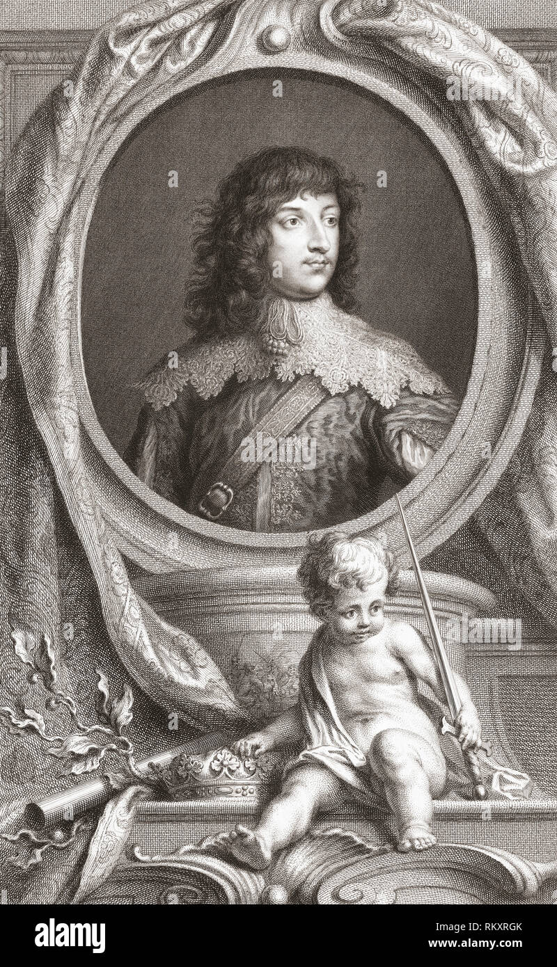 William Russell, 1. Herzog von Bedford, 1616 - 1700. Englischer Adeliger und Politiker. Aus der Ausgabe 1813 Der Leiter der illustren Personen von Großbritannien, gestochen von Herrn Houbraken und Herr Vertue mit Ihrem Leben und Zeichen. Stockfoto