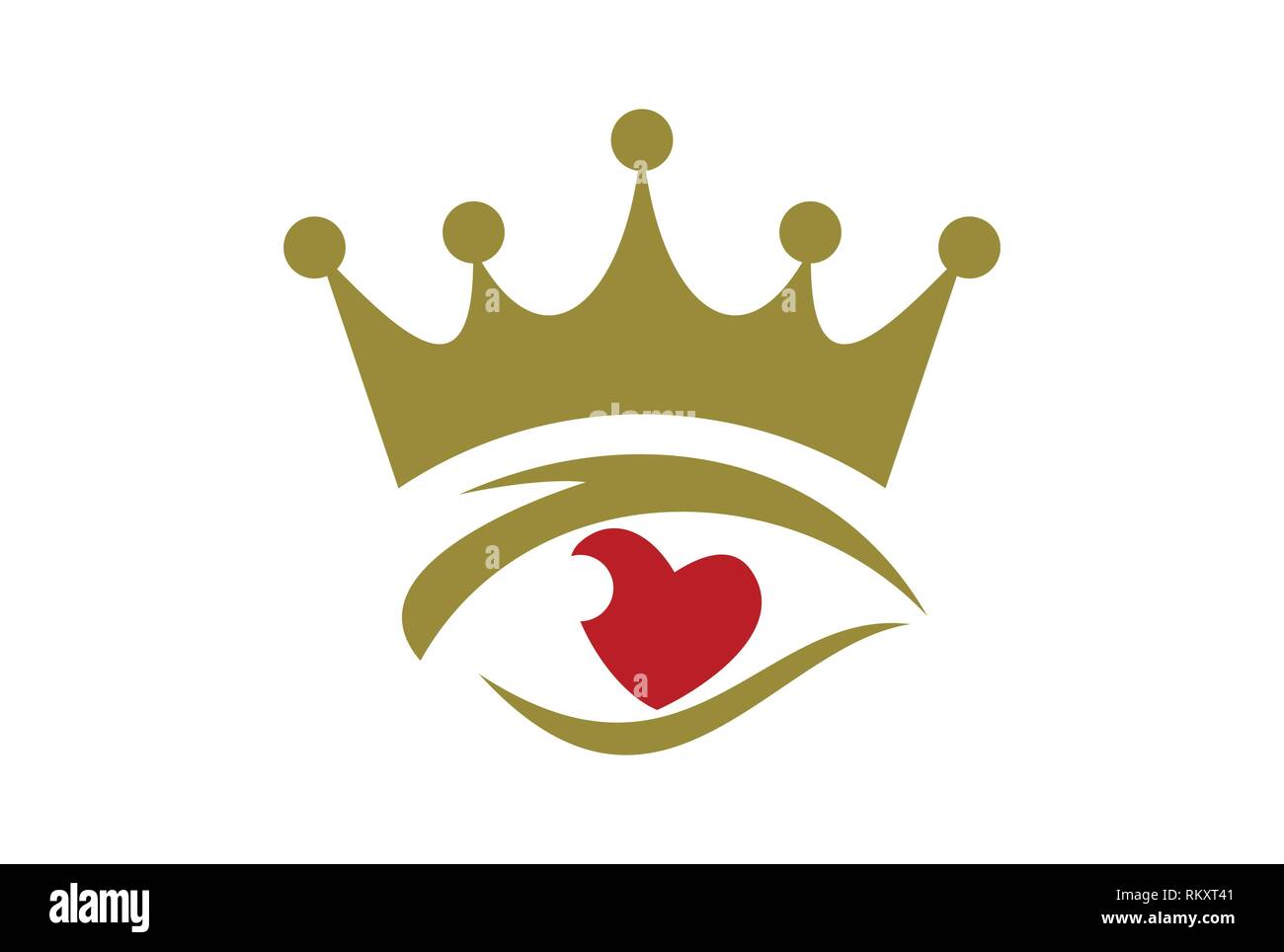 Love Eye King Gold Logo-Symbol Stock Vektor