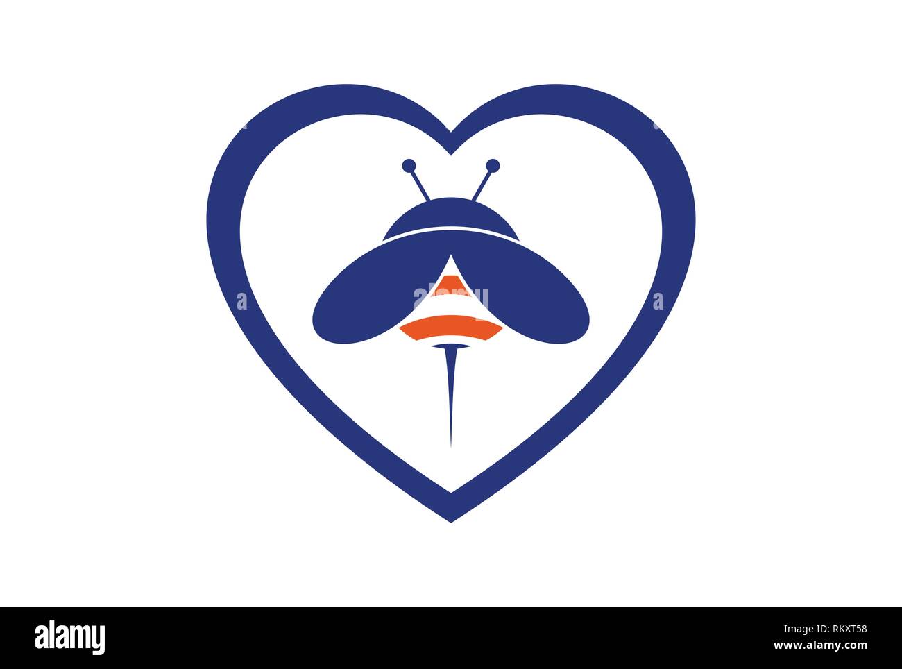 Love Bee Logo Concept Icon Stock Vektor