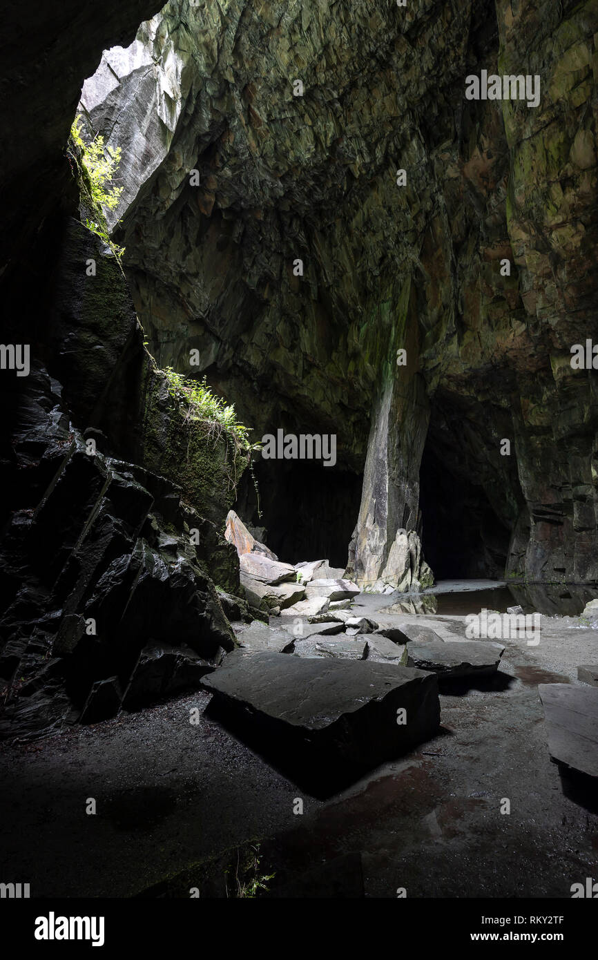 Cathedral Cave Cumbria Stockfoto