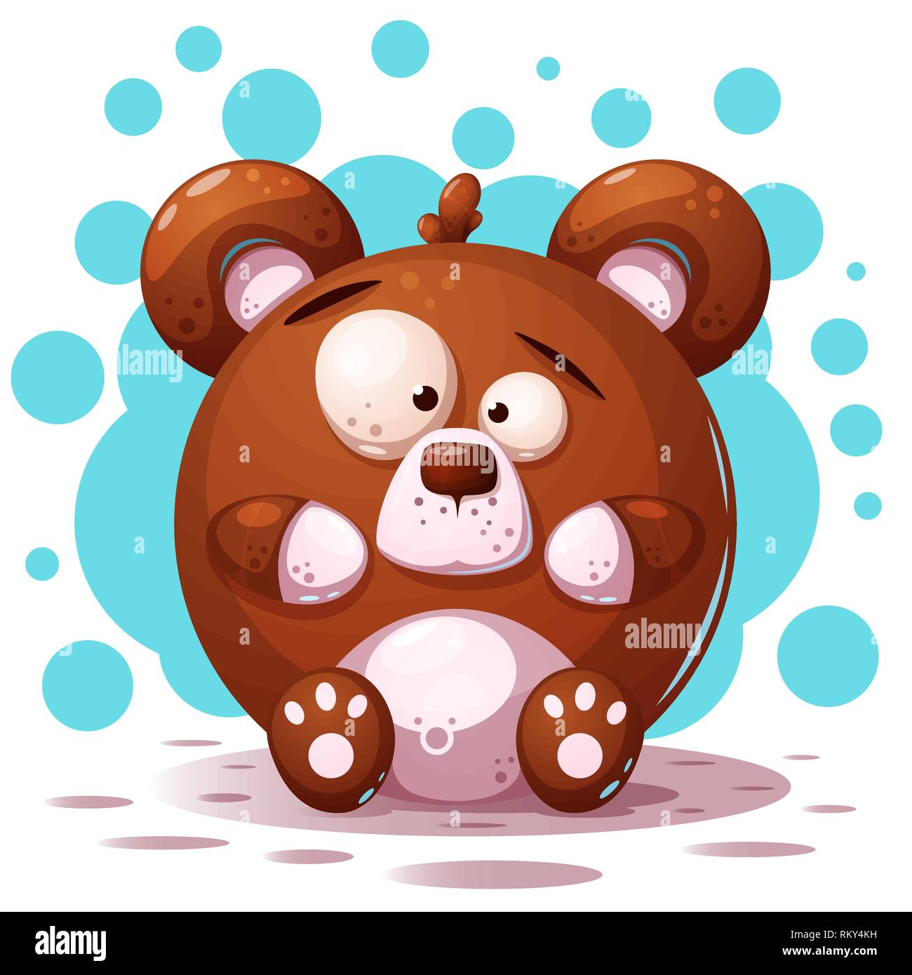 Niedlich, Crazy Bear-Cartoon Illustration. Stock Vektor