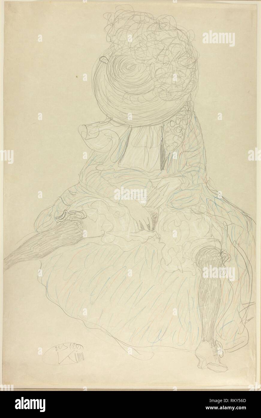 Sitzende Frau Von Vorne Mit Hut Gesicht Mit Kapuze 1910 Gustav Klimt Osterreich 1862 1918 Herkunft Osterreich Datum 1910 Medium Graphit Mit Stockfotografie Alamy