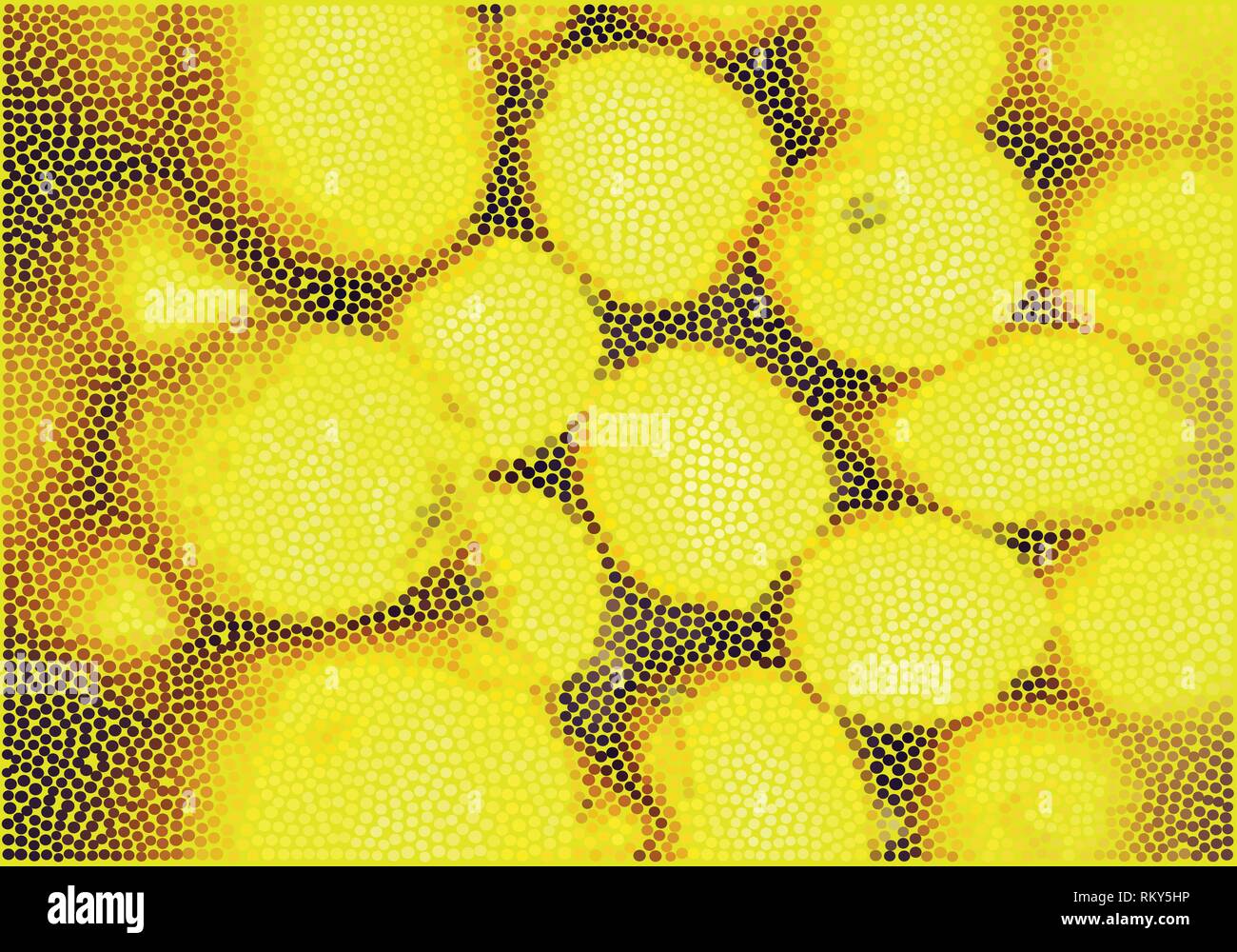 Abstrakte Zitronen dot Vector Illustration in gelb, braun und orange Farben Palette Stock Vektor