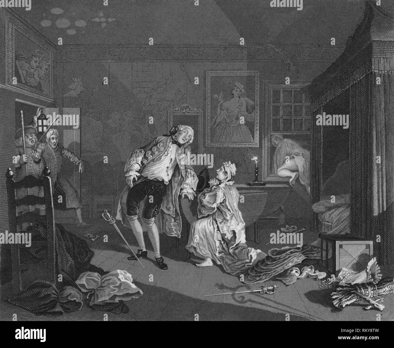 "Ehe A La Mode - der Tod des Grafen", 1745, (1830). Schöpfer: TE Nicholson. Stockfoto